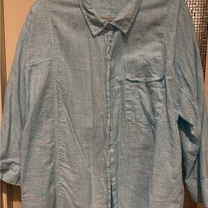 Maurices Light Blue Women's Button Down Shirt